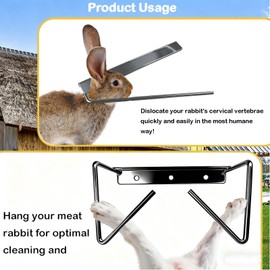 DMERHAC Rabbit Dislocator Skinning & Dispatch Tool Set – Processing Dispatcher, Neck Wringer, Cervical Dislocation, Hopper Popper. Used for Handling Small Animals Such as Rabbits and Squirrels.