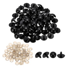 PATIKIL 24mm Safety Eyes, 130 Pcs Plastic Craft Eyes with Washers Safety Eyes for Stuffed Animals Crochet Toys Dolls DIY Craft Making, Black