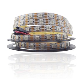 LianGSanSan ws2815 DC12V RGB LED Pixels Strip Light Individually Addressable LED Dual-Signal IP30 5m 60 LEDs Pixels White PCB