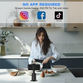 Auto Face Tracking Tripod, 360° Rotation Body Phone Camera Mount Smart Shooting Holder with Remote Selfie Stick, No App, Gesture Control, for Vlog, Tiktok