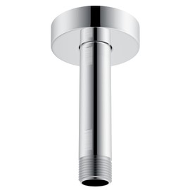 Hibbent All Metal Ceiling Mounted Shower Arm, 4 Inch Shower Head Extension Arm with Flange, Stainless Steel Straight Shower Arm For High Pressure Rain Shower Head, Shower Head Extender, Brush Nickel
