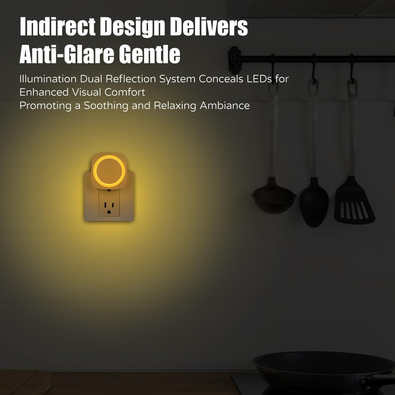 LED Night Lights​ Plug in to Wall,[4-Pack]Plug in Night Light,Auto