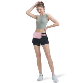 Bomvabe 1L Mini Belt Bag with Adjustable Strap 32" to 51", Crossbody Fanny Pack for Women, Fashion Waist Bag Lightweight for Travel Sport Running Cycling Hiking, Pink