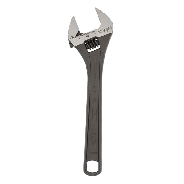 Adjustable Wrench, 10 in, Black, Plain