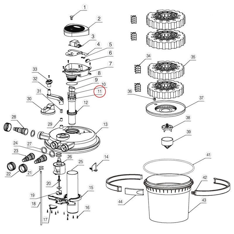 Spare Part: SunSun CPF-2500 Pressure Pond Filter Quartz Tube