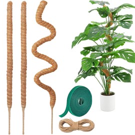 3 Pack Moss Pole,31 Inch Monstera Plant Support,Bendable Plant Trellis Moss Pole for Plants Monstera,Moss Poles for Climbing Plants Indoor,Coir Plant Pole Sticks Support Stakes (3pcs)