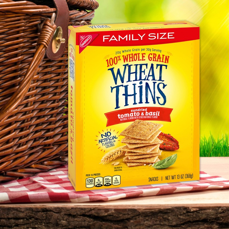 Wheat Thins Sundried Tomato & Basil Snacks, Whole Grain Wheat