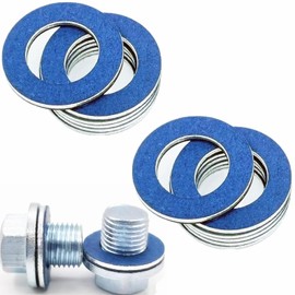 Mtxorvix 12 Pcs Oil Drain Plug Gaskets, Aluminum Oil Drain Plug Gaskets Fits for Lexus Crush Washer Seals, Replaces# 9043012031 (12 blue)