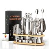 EffiQ-Rate 25pcs Stainless Steel Cocktail Shaker Set with Bamboo Stand