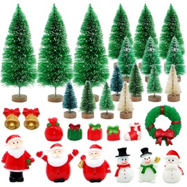 VEGCOO Pack of 31 Christmas Decoration, Mini Christmas Tree Decoration, Winter Decoration, Santa Wreath Bells Gift Box, Miniature Christmas Decorations for Party Decorations, Table Decorations