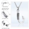 Hearbeingt Fish Hook Cremation Jewelry for Ashes, Memorial Urn Necklace