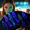 TRENDBOX Large Folding Hand Fan, UV Glow Fan for Rave,