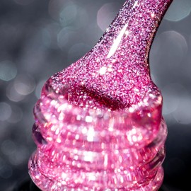 BURANO Reflective Glitter Gel Polish, 7.3ml Sparkly Shiny Disco Holographic Glitters Gel Polish, Nail Art Manicure Salon DIY Home UV Lamp Required (Dark pink) DG16