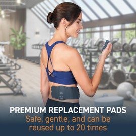 Pure Enrichment® Genuine Reusable Electrode 5-Pack Gel Pad Set - Adhesive TENS Therapy + Heat Replacement Pads for PurePulse™ Go Wireless Muscle Stimulator - 10 Total (PETNHTPR)
