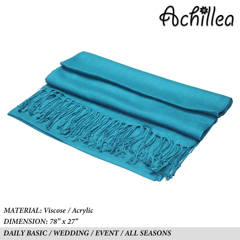 Achillea Large Soft Silky Pashmina Shawl Wrap Scarf in Solid