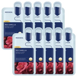 Mediheal Derma Plus Camellia Mask, Pack of 10, 1 pack / 메디힐 더마플러스 동백 마스크, 10개입, 1개