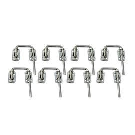 QCAA Sliding Door Loop Lock, Child Safe & Home Security, for Patio French Door, 2", Satin Nickel, 8 Pack, Made in Taiwan