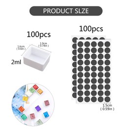 Watercolor Semi Bleach with Magnetic Strip Set Empty White Plastic Empty Artist Painting Kit for DIY Watercolor Oil or Acrylic Painting Travel Tin Palette Art Drawing 100pcs