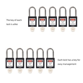 TAEGIQI 10 Red Lockout Tagout Locks,Keyed Alike,OSHA Compliant Safety Locks(Red,Keyed Alike)