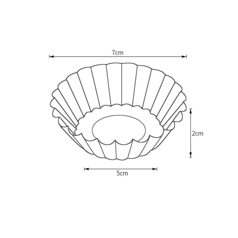 NNon-Stick Egg Tart Molds, Carbon Steel Mini Baking Cup, Reusable