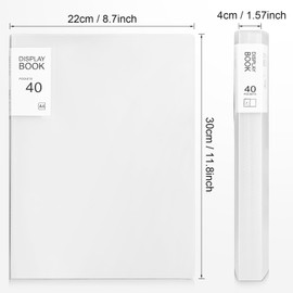 Marspark 6 Pcs Binder with Plastic Sleeves Large 8.5" x 11" Display Presentation Book 40 Pocket 80 Pages Art Portfolio Folder Clear Sheet Protector for Photo Document (White)