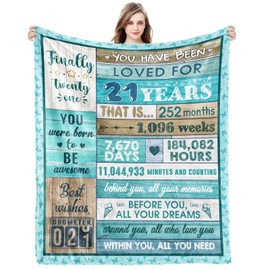 Winkwarm 21st Birthday Gifts for Her 21st Birthday Decorations for Her Him 21 Year Old Girl Boy Gift Ideas 21st Happy Birthday Gifts for Women Daughter Son Flannel Throw Blanket 60"X50"
