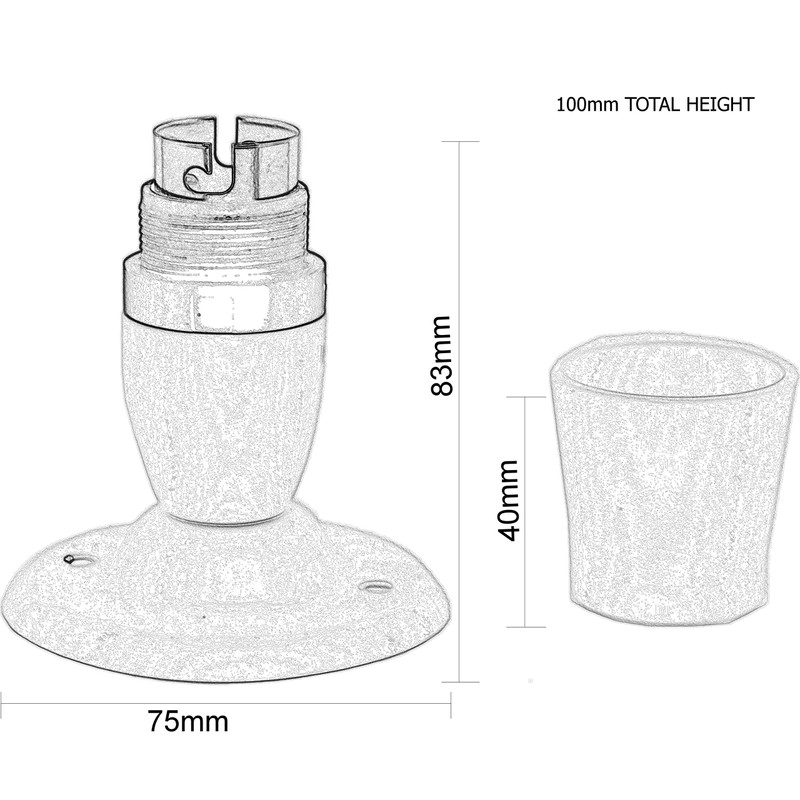 B22 Skirted Batten Bulb Holder in Black