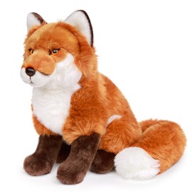 lilizzhoumax Fox Plush Toy 27cm Cute Realistic Stuffed Animal Arctic Fox Super Soft Home Decoration Baby Toys Birthday Gift for Friends and Kids Red