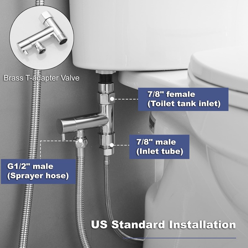 Bathfinesse Bidet Sprayer for Toilet, Solid Brass Handheld Bidet Attachment