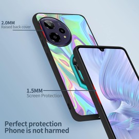 Tuxiwei Soft Rubber Case for AT&T Verge 2 5G SN333A, TPU AT&T Verge 2 Cover with Built-in Metal Ring Grip Finger Holder Kickstand [Support Car Magnetic] Hands Free | Multi-Colored Art Wavy Printed