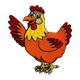 Chicken Patch, Hen Patch Kids Rhymes Patch, Embroidered Iron on Sew on Patch Badge for Clothes etc. 8x7cm