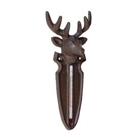 Cast Iron Stag Head Wall Thermometer