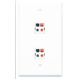 RiteAV - 2 Port Speaker Wall Plate - Bracket Included