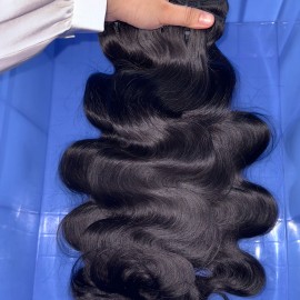 Cuticle Aligned Hair Extensions Cambodian Best Quality Raw Human Hair Straight Natural Wave Burmese Curly Hair Bundle Vendorcolor: body wave bundle, Stretched Length: 22"