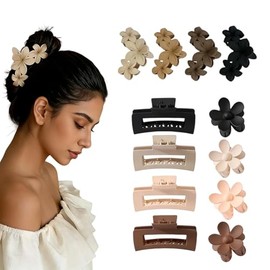 ENVR 12 Piezas Pinzas para Cabello Mujer, Set de Pinzas para Cabello Flor | Garra Fuerte Para Pelo, Pinzas para Cabello de Mujer, Antideslizantes Pinzas para el Pelo, Para Citas, Viajes y Fiestas