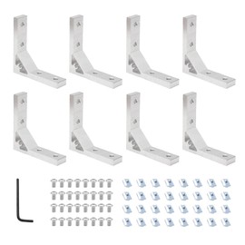 Aluminium Profile 20 x 20 Nut 6 Aluminium Angle 20 x 20 Corner Angle Connector 8 Pieces for Aluminium Profile 20 x 20 Silver