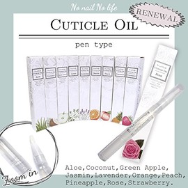 Mode Delacasa Cuticle Oil Pen Type 10 Types, 1 x 0.2 fl oz (5 ml), Rose 2, Strawberry 3, Orange 4, Aloe 5, Jasmine 6, Peach 7, Lavender 8, Green Apple 9, Coconut 10, Pineapple (2, Strawberry, 0.2 fl oz (5 ml)