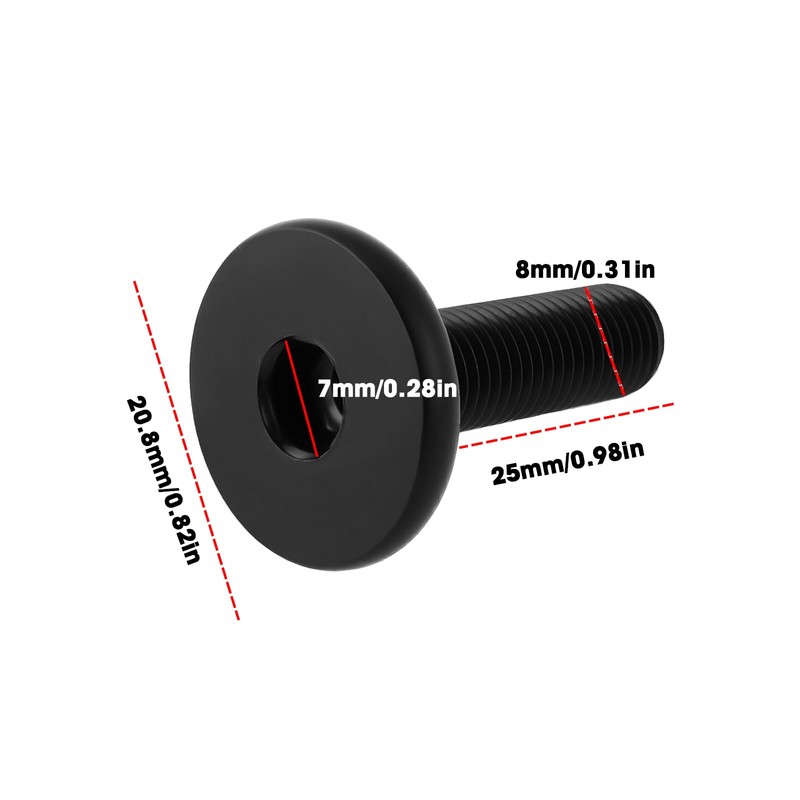 EMSea 2pcs 8 Spline Spindle Screws Compatible with BMX 19mm