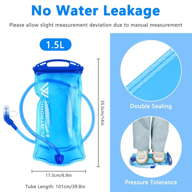 flintronic Hydration Bladder 1.5 L/2 L Water Bladder for Hydration