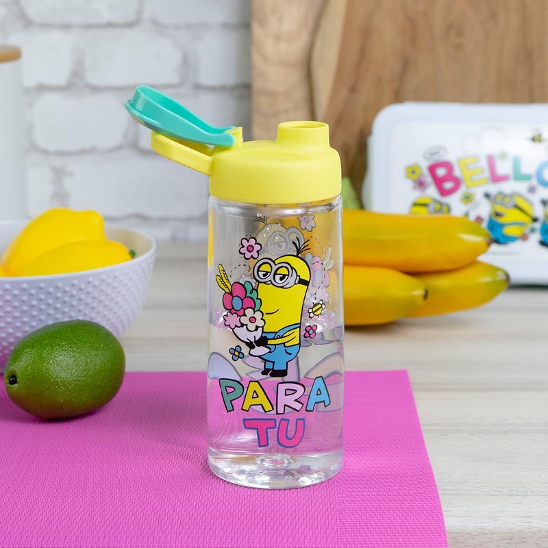 Geda Labels Minions Bellospring Drinking Bottle, 480 ml, Tritan, Multi-Coloured