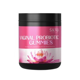 Sauvia Vaginal Probiotic Soft Gummies, Gomitas Suaves con Probióticos para la Salud Femenina Sabor Frutos Rojos, 90 Gomitas de 3g, Vegan  Sugar Free  