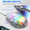 Docooler Wireless Gaming Mouse, Transparent Crystal Shell, 3 Modes (USB