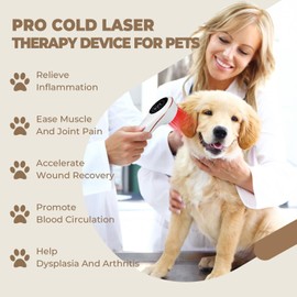 Handheld Home Cold Laser Therapy Device for Dogs and Pets, Vet Infrared Red Light Treament Machine with 808nm & 650n, LLLT Physiotherapy Equipment Portable, Animals Teddy Chihuahua Puppy Cat Horse
