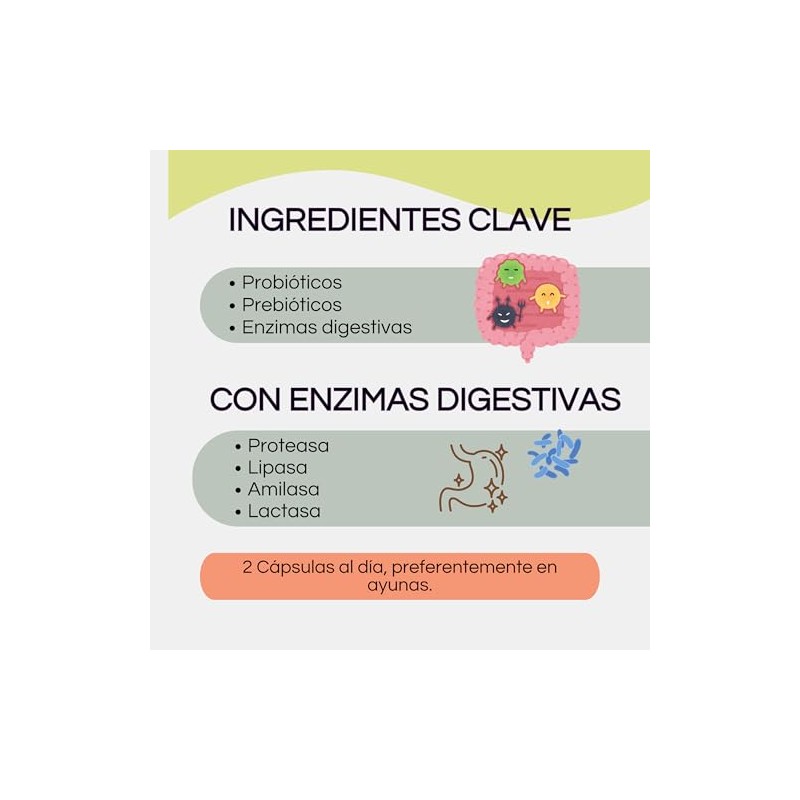 Blen Pro-GUT Cápsulas Digestivas con Probióticos, Prebióticos y Enzimas, 60