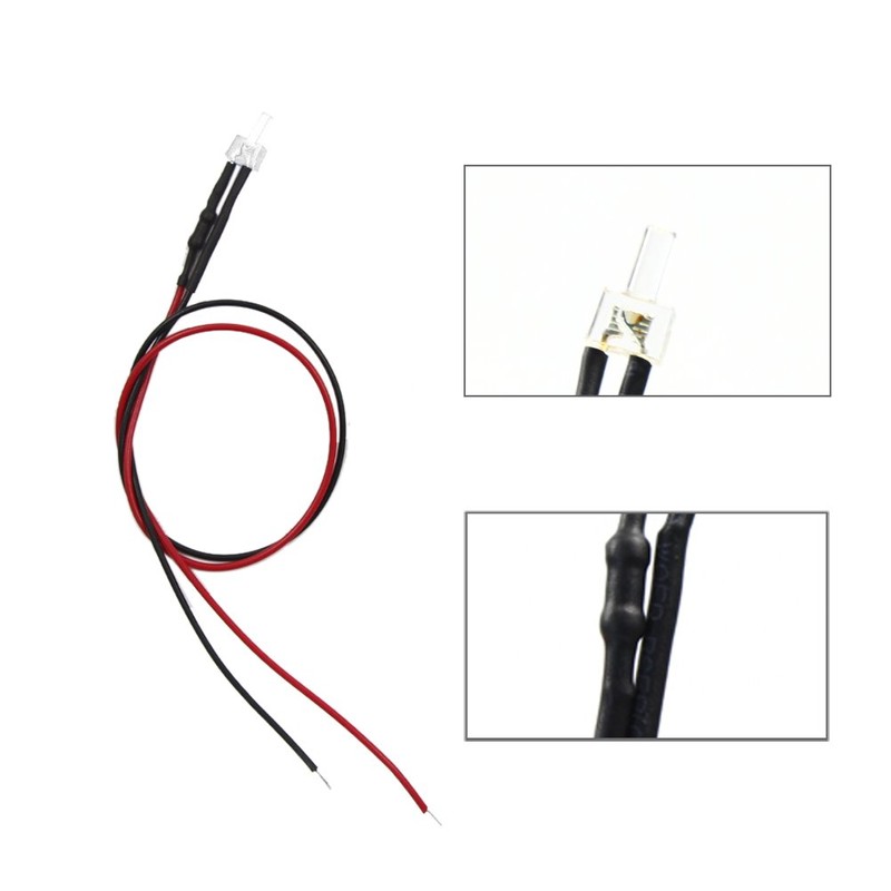 Diorama Lighting Chip LED 2mm White 20 Pieces with Wiring