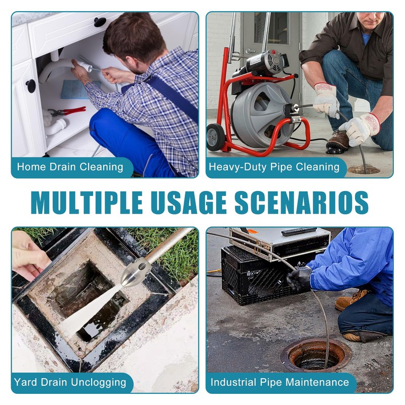 Professional Sewer Jetter for Pressure Washer - 3/8" NPT Nozzle