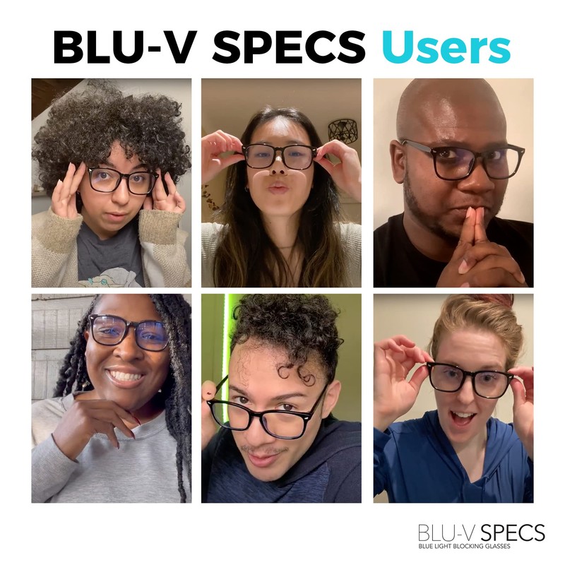 C Compressa Blu-V Specs Blue Light Blocking Glasses (Black)