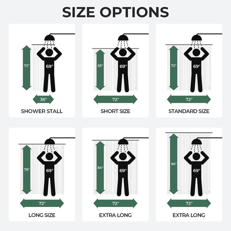 AmazerBath Extra Long Shower Curtain 96 Inches Long, Waffle Shower