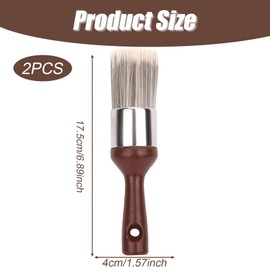 2pcs Furniture Salve Brush, Brown Wooden Leather Furniture Salve Brush with Soft Nylon & Polyester Bristles Household Wood Cleaning Brushes for Home Leather
