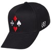 Cadency® Baseball Cap Poker Black Unisex Adjustable Size, black